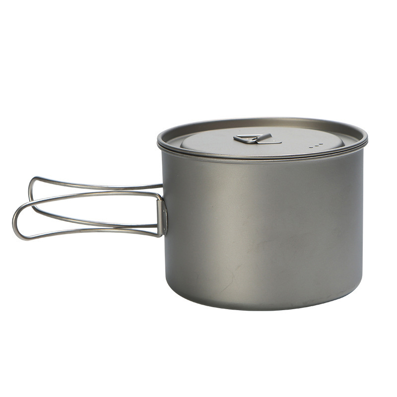 Camping Cooking Pan - Outdoor Picnic Titanium Cooking Pot 750ml