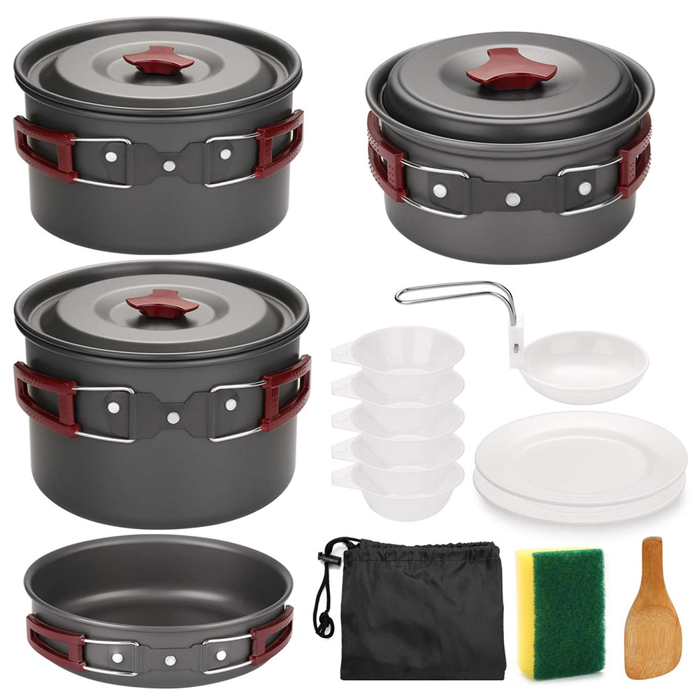 Camping Cooking Recipes - Outdoor Camping Cookware Kit Non Stick