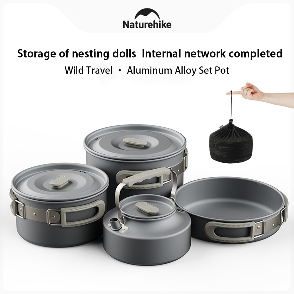 Camping Cooking Pan - Naturehike Outdoor Pot Set,Camping Cooking Equipment,Portable