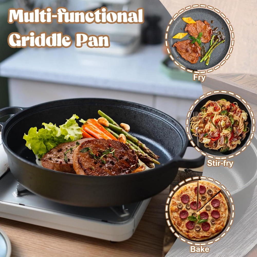 1PCS Cast Iron Skillet with Ha - Skillet Cast Iron Camp recension och pris