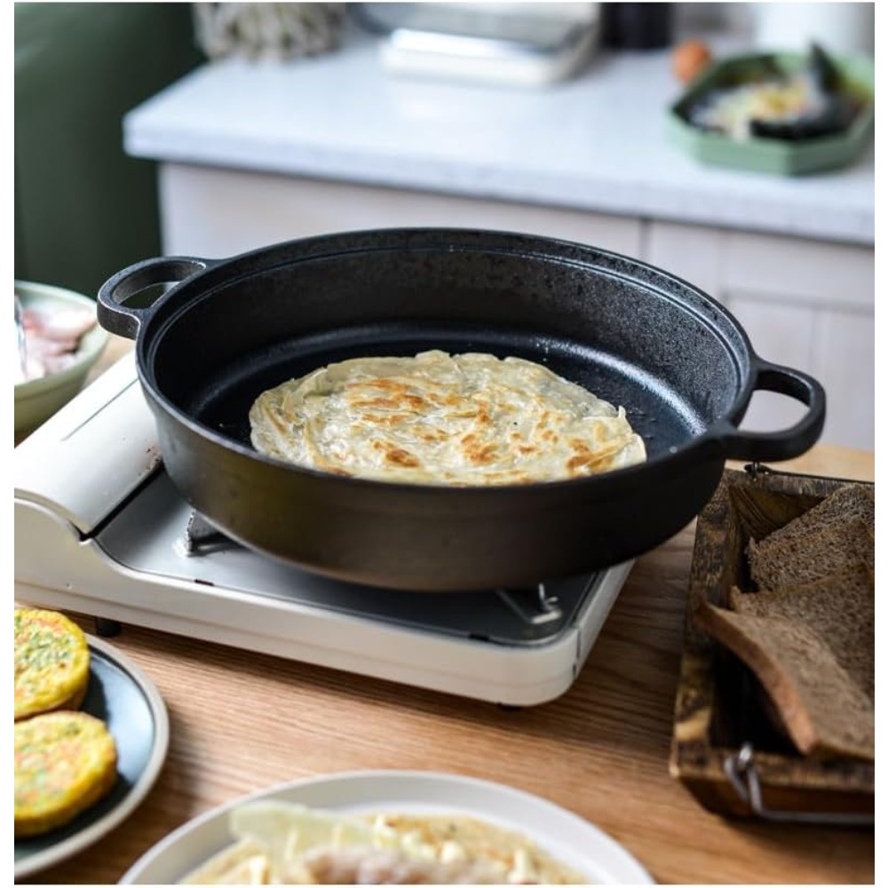 1PCS Cast Iron Skillet with Ha - Skillet Cast Iron Camp recension och pris