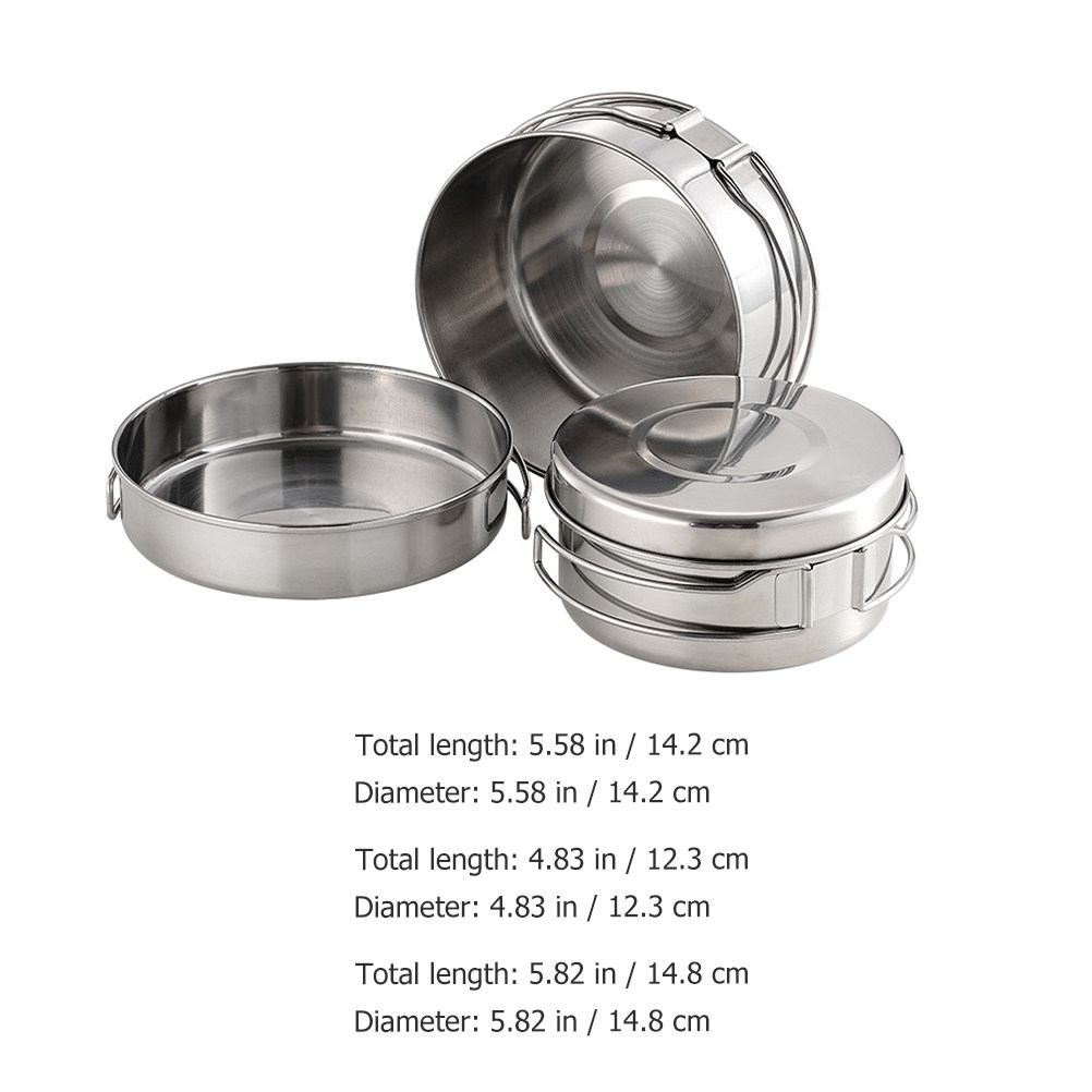1Set Stainless Steel Camping C - Camping Cooking Pan recension och pris