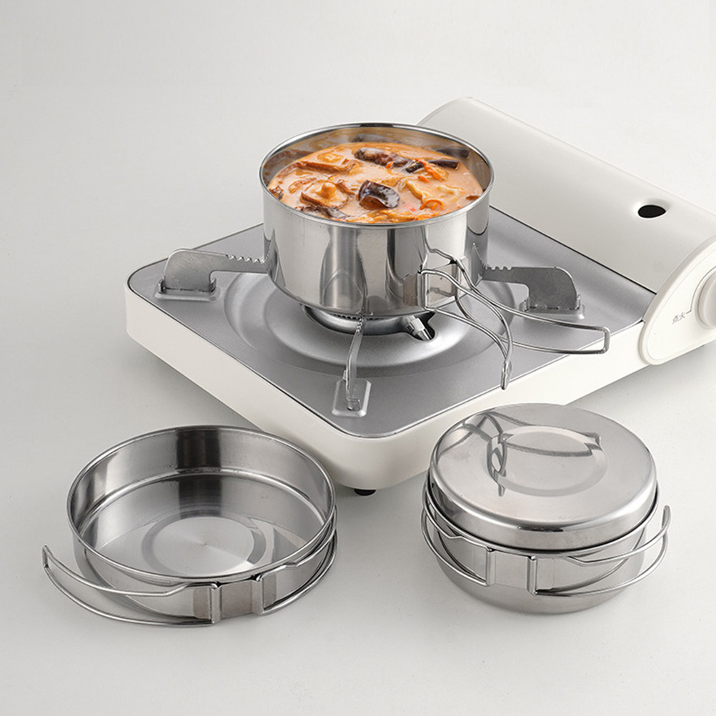 1Set Stainless Steel Camping C - Camping Cooking Pan recension och pris