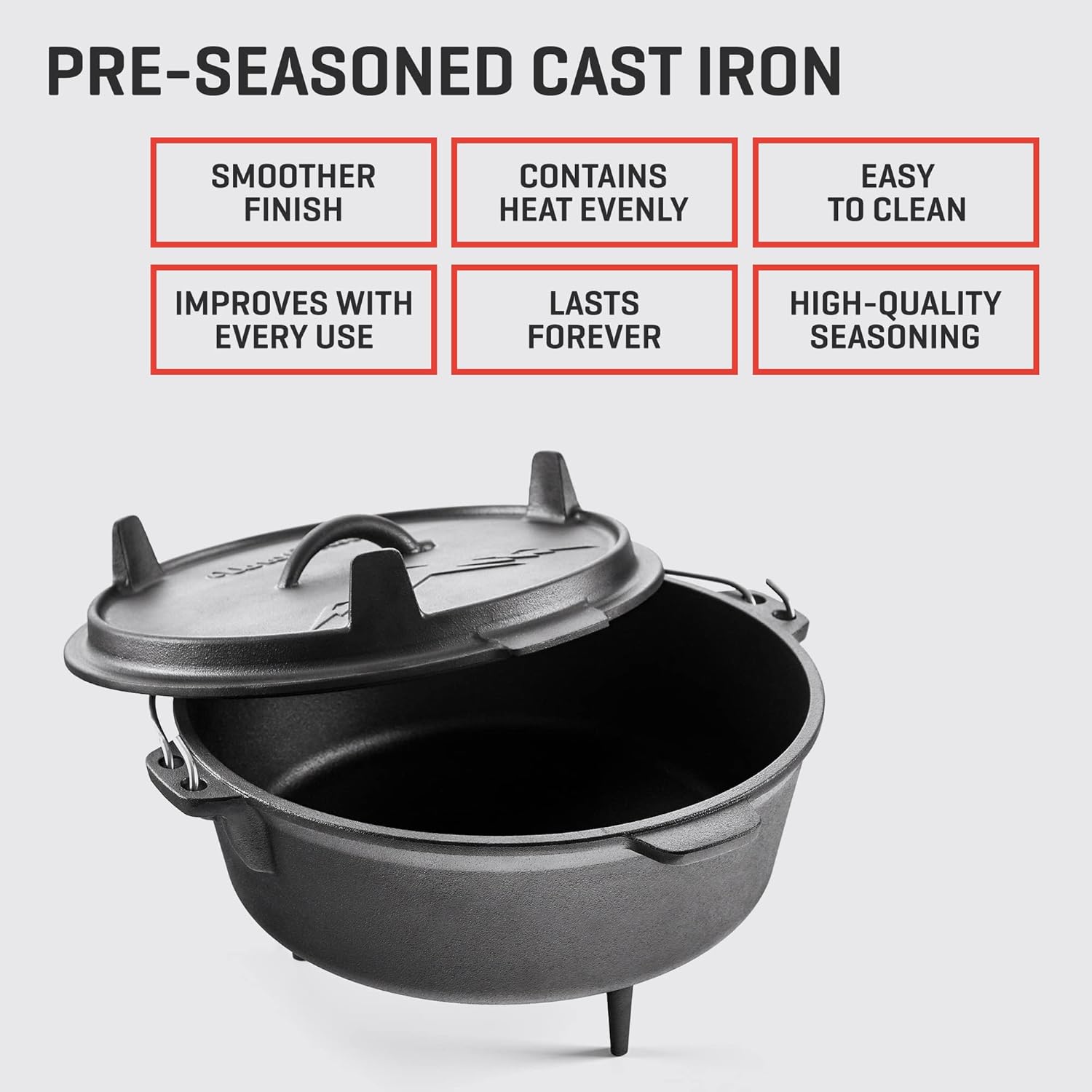 Pre-Seasoned Cast Iron Camping - Camp Dutch Oven Cast recension och pris