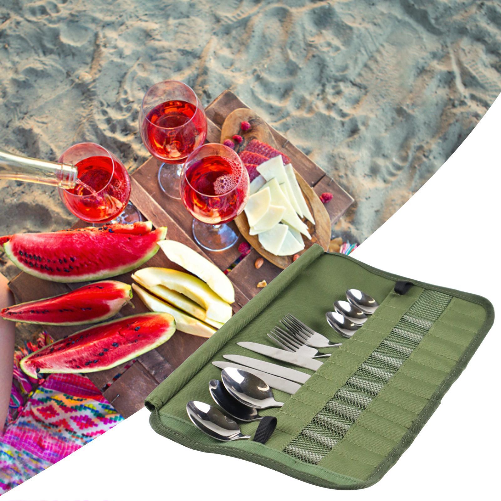 Camping Tableware Roll Bag Kit - Camping Cooking Utensil Holder recension och pris