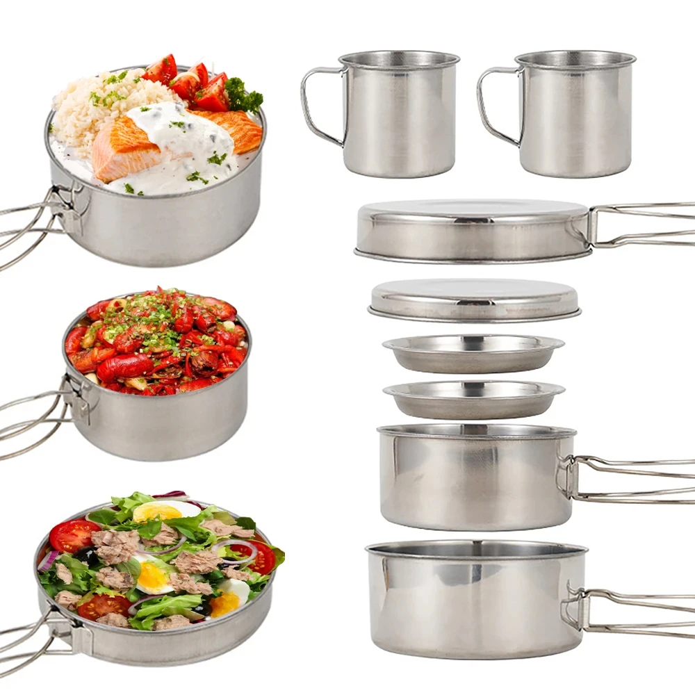 8pcs/Set Camping Cookware Mess - Camping Cooking Recipes recension och pris