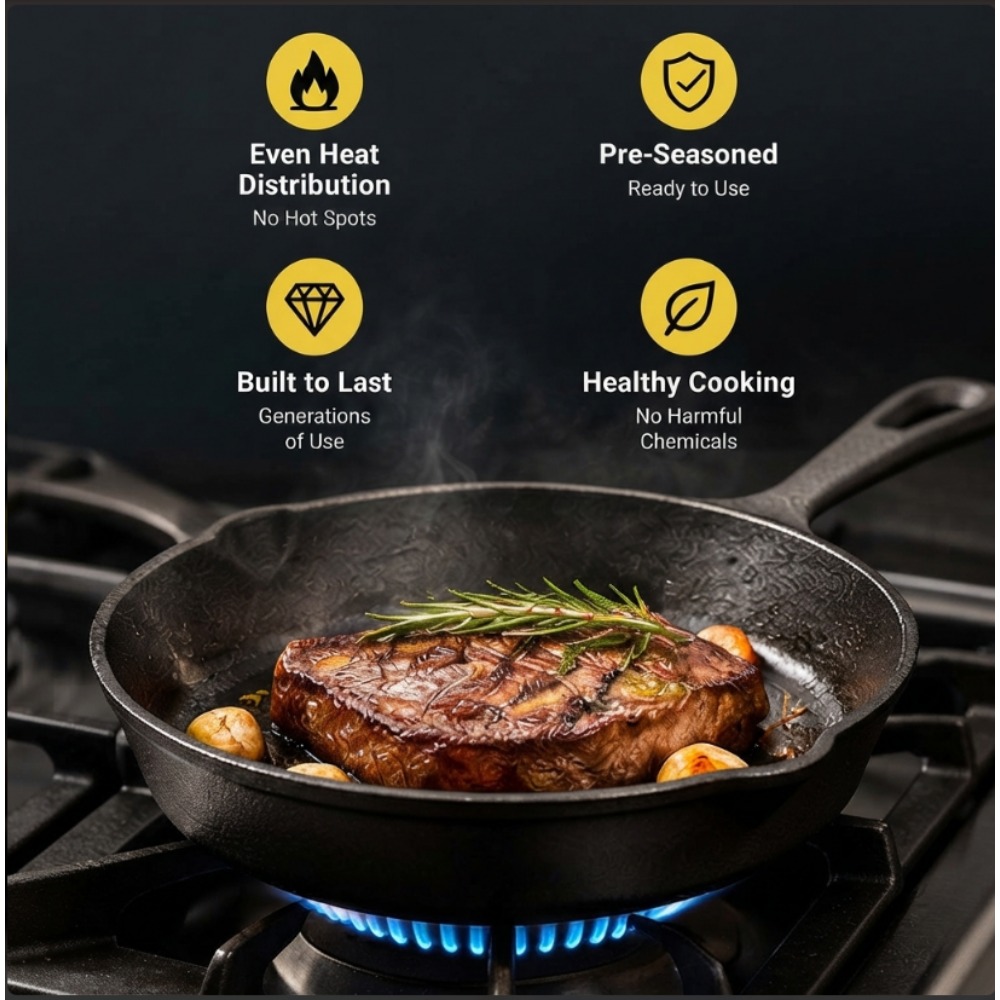 3-Piece Cast Iron Skillet Set, - Skillet Cast Iron Camp recension och pris