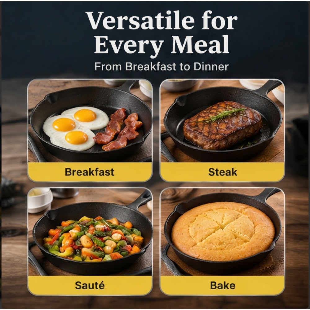 3-Piece Cast Iron Skillet Set, - Skillet Cast Iron Camp recension och pris