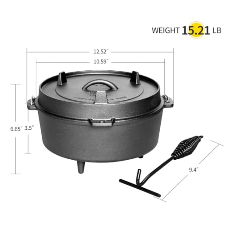 Pre-Seasoned Cast Iron Dutch O - Skillet Cast Iron Camp recension och pris