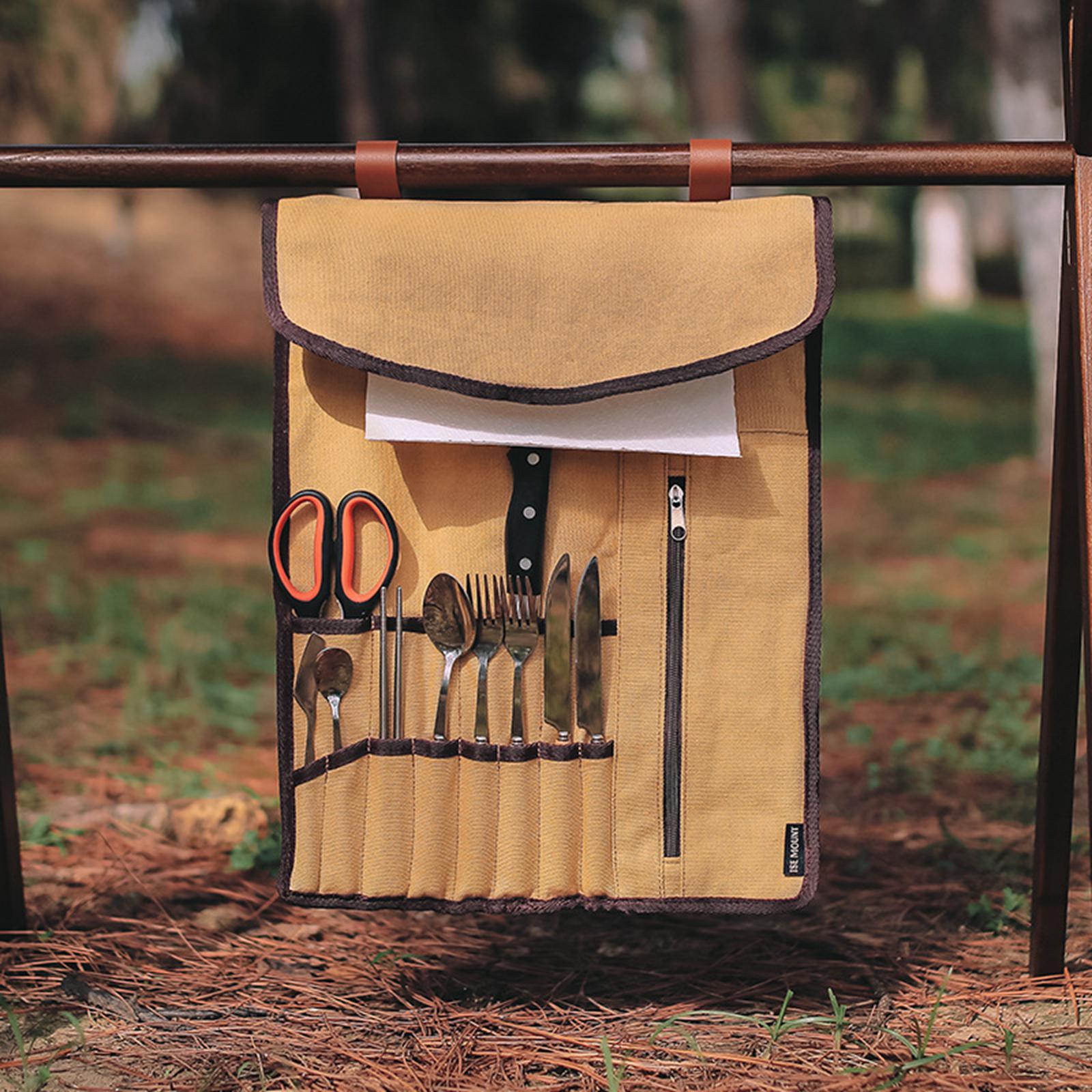 Portable Camping Utensil Roll  - Camping Cooking Utensil Holder recension och pris