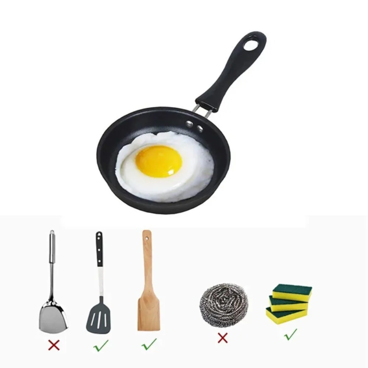 Mini Frying Pan with Handle Po - Skillet Cast Iron Camp recension och pris