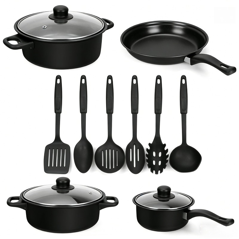 13PCS Nonstick Cookware Set Ca - Skillet Cast Iron Camp recension och pris