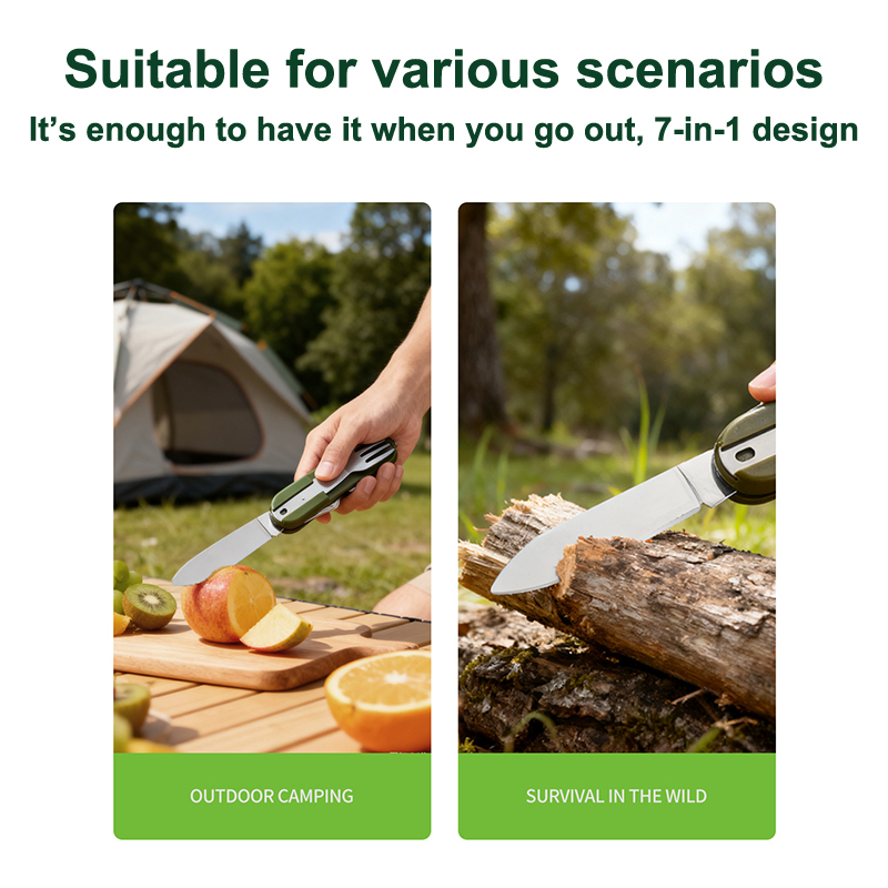 New Stainless Steel 7In1 Campi - Camping Cooking Knife Set recension och pris