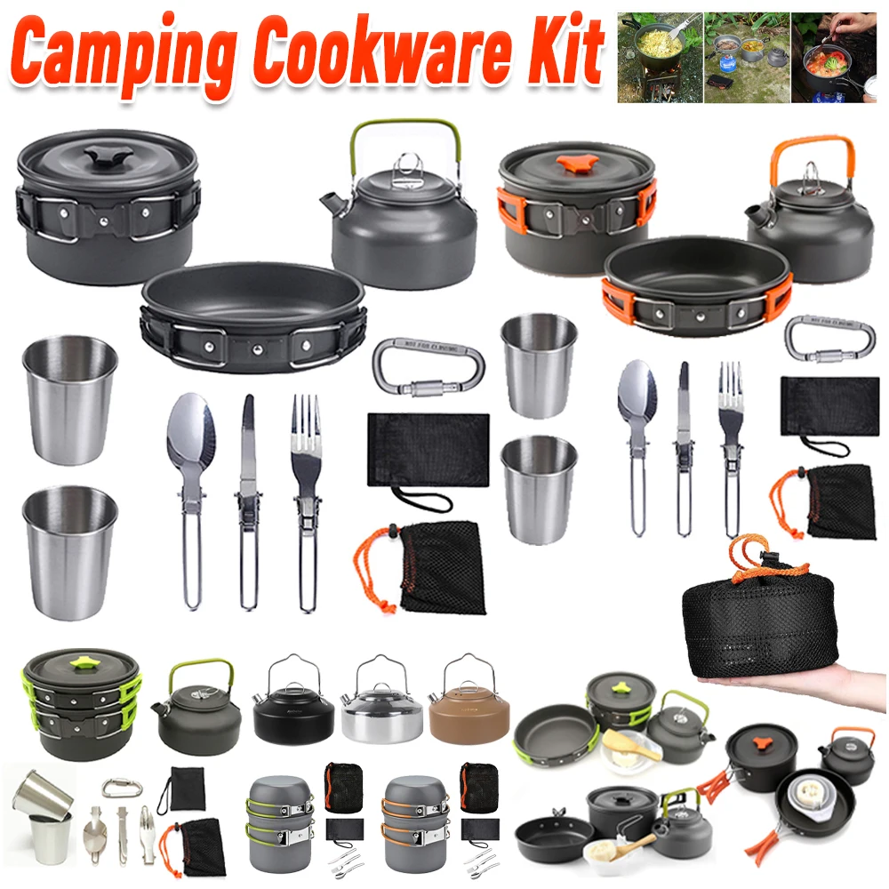Camping Cookware Kit Kettle Po - Camping Cooking Pan recension och pris