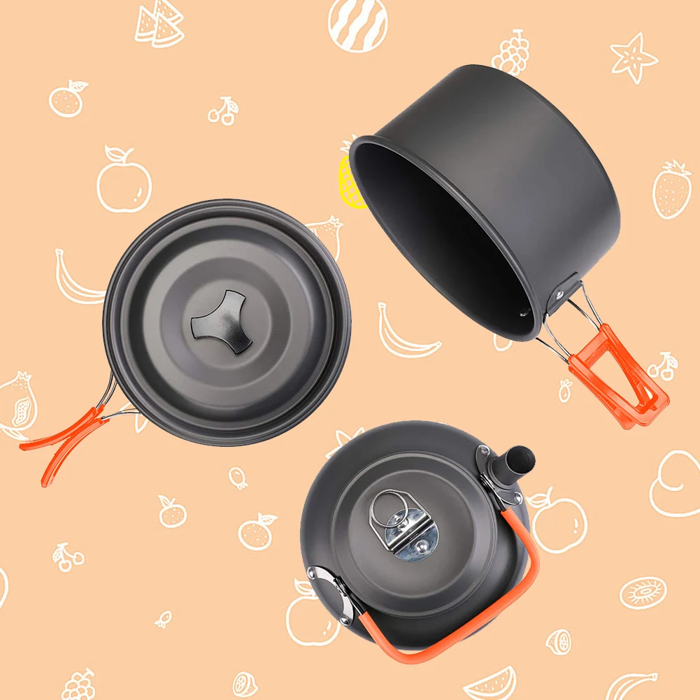 Camping Cookware Kit Kettle Po - Camping Cooking Pan recension och pris