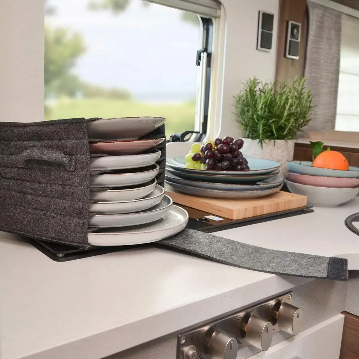 1pc Felt Plate Dish Cup Storag - Camping Cooking Utensil Holder recension och pris