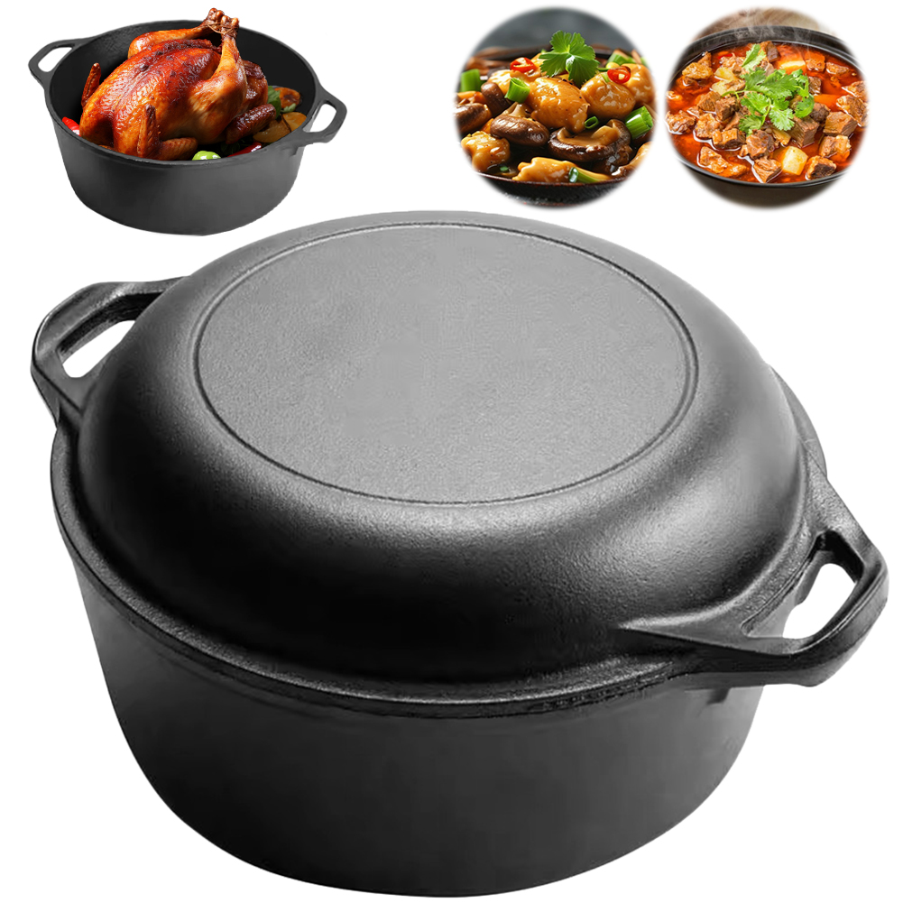 2 in 1 Cast Iron Dutch Oven wi - Skillet Cast Iron Camp recension och pris