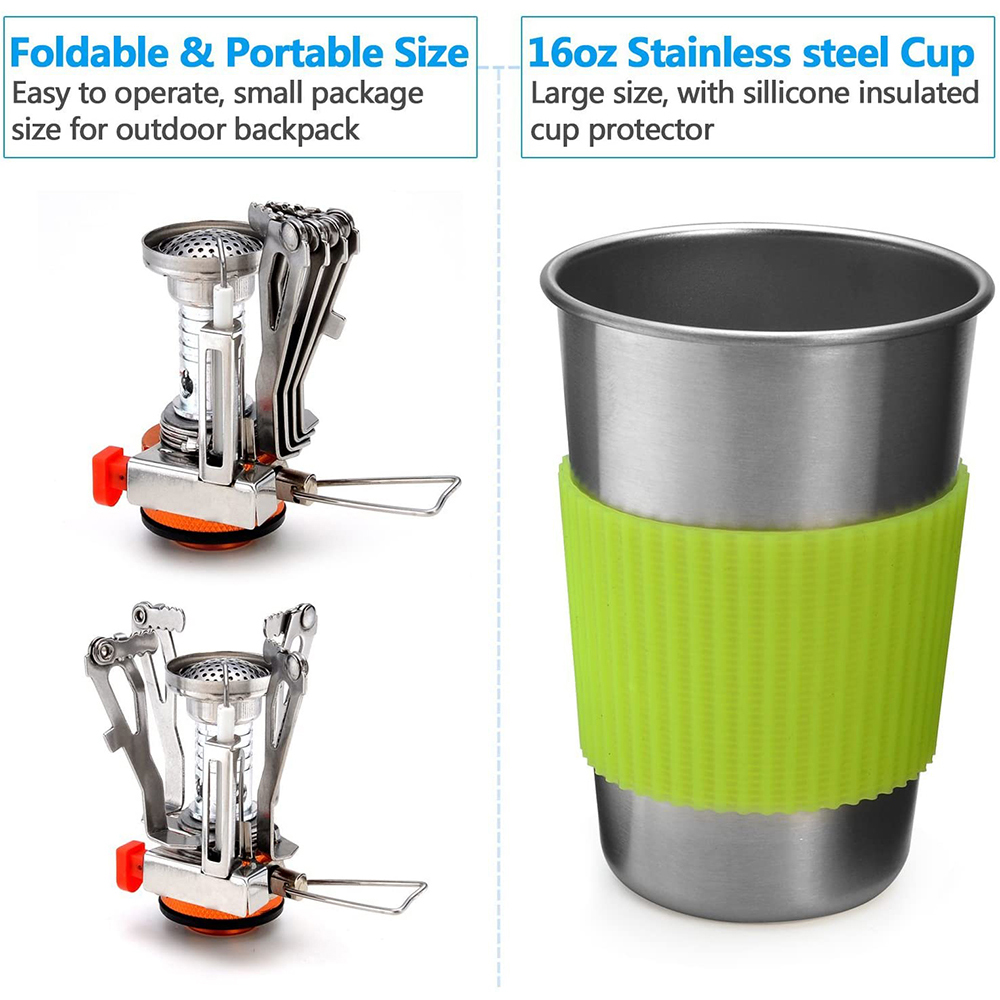 Camping Cookware Kit with Stov - Camping Cooking Recipes recension och pris