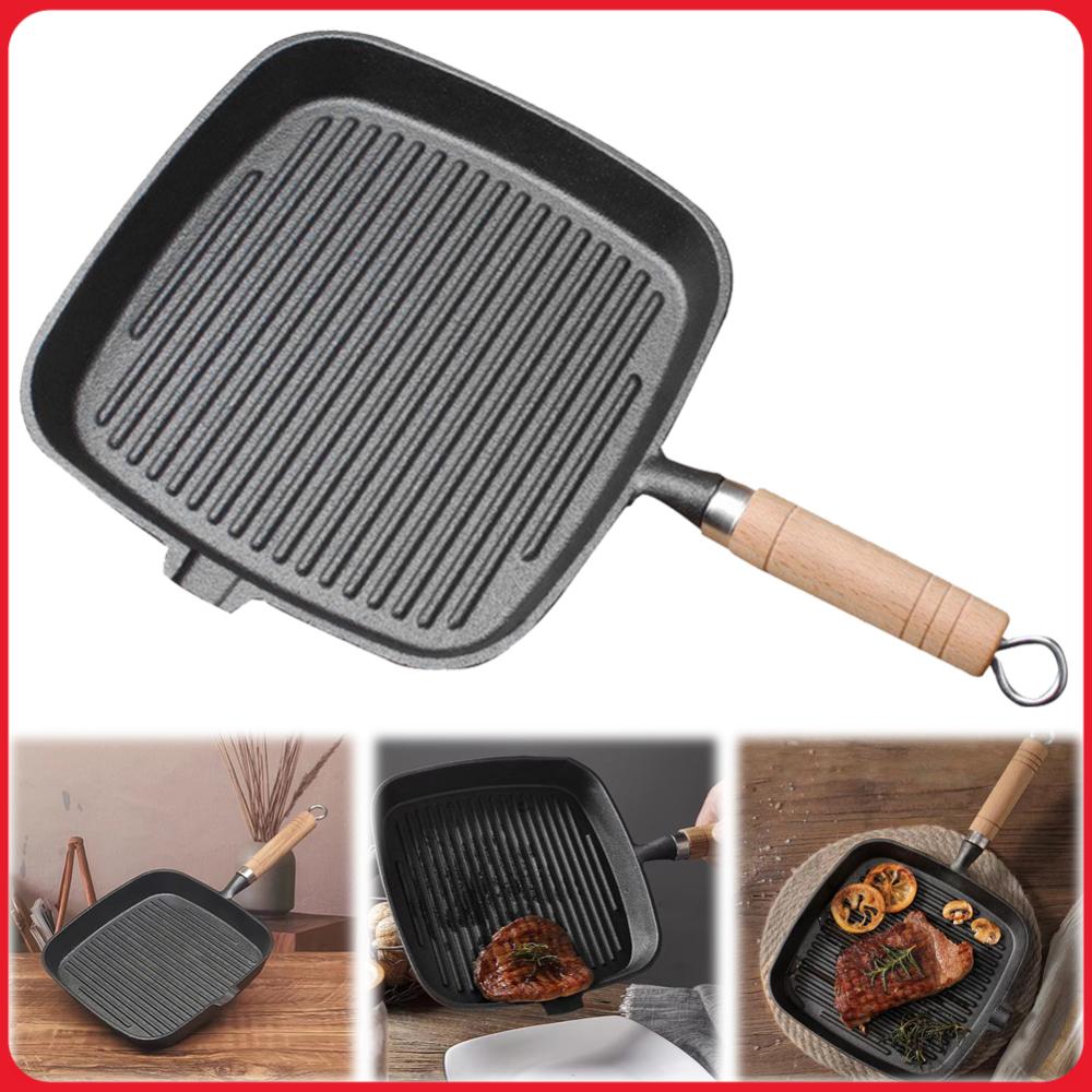 Iron Skillet Steak Pan with Wo - Skillet Cast Iron Camp recension och pris