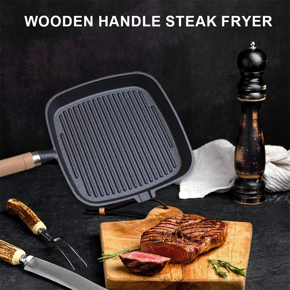 Iron Skillet Steak Pan with Wo - Skillet Cast Iron Camp recension och pris