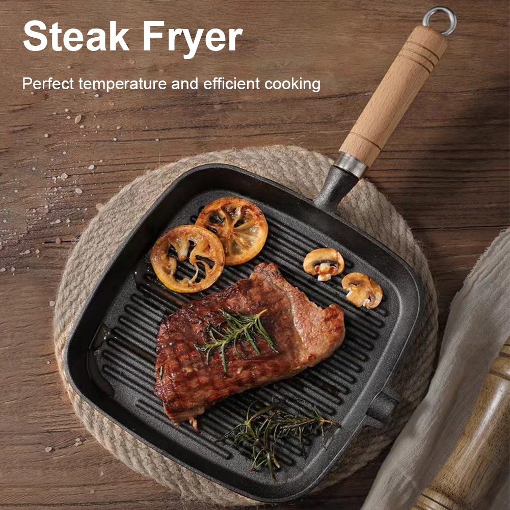 Iron Skillet Steak Pan with Wo - Skillet Cast Iron Camp recension och pris